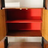 Vintage Italian bookcase in wood and metal, 1960