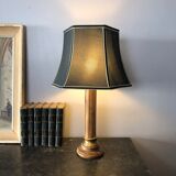 Wooden and brass lamp foot