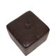 Vintage Square Pouf Brown Faux Leather Patchwork 40cm
