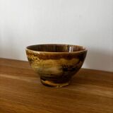 Vintage set of 3 glazed stoneware bowls Morvan pottery and other signature to iden