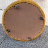 Golden yellow velvet pouf