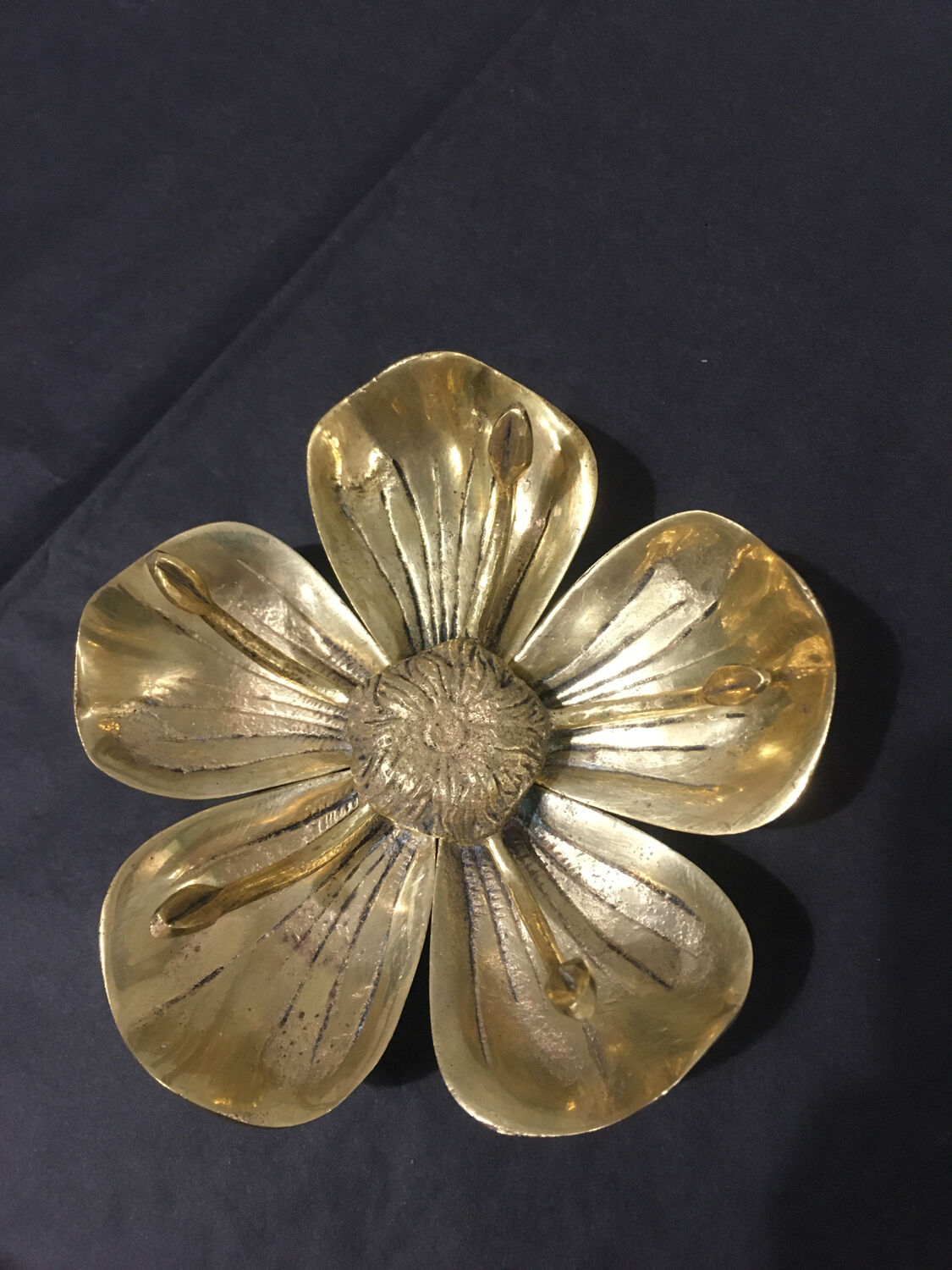 Brass flower ashtray