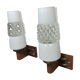 Pair of Mid Century teak wall lamps