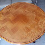 Table ronde extensible style Louis XV avec ses 2 rallonges