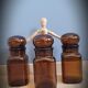 Trio bottles brown round cap