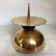 Large hammered brass candlestick silversmith Holemans Brussels