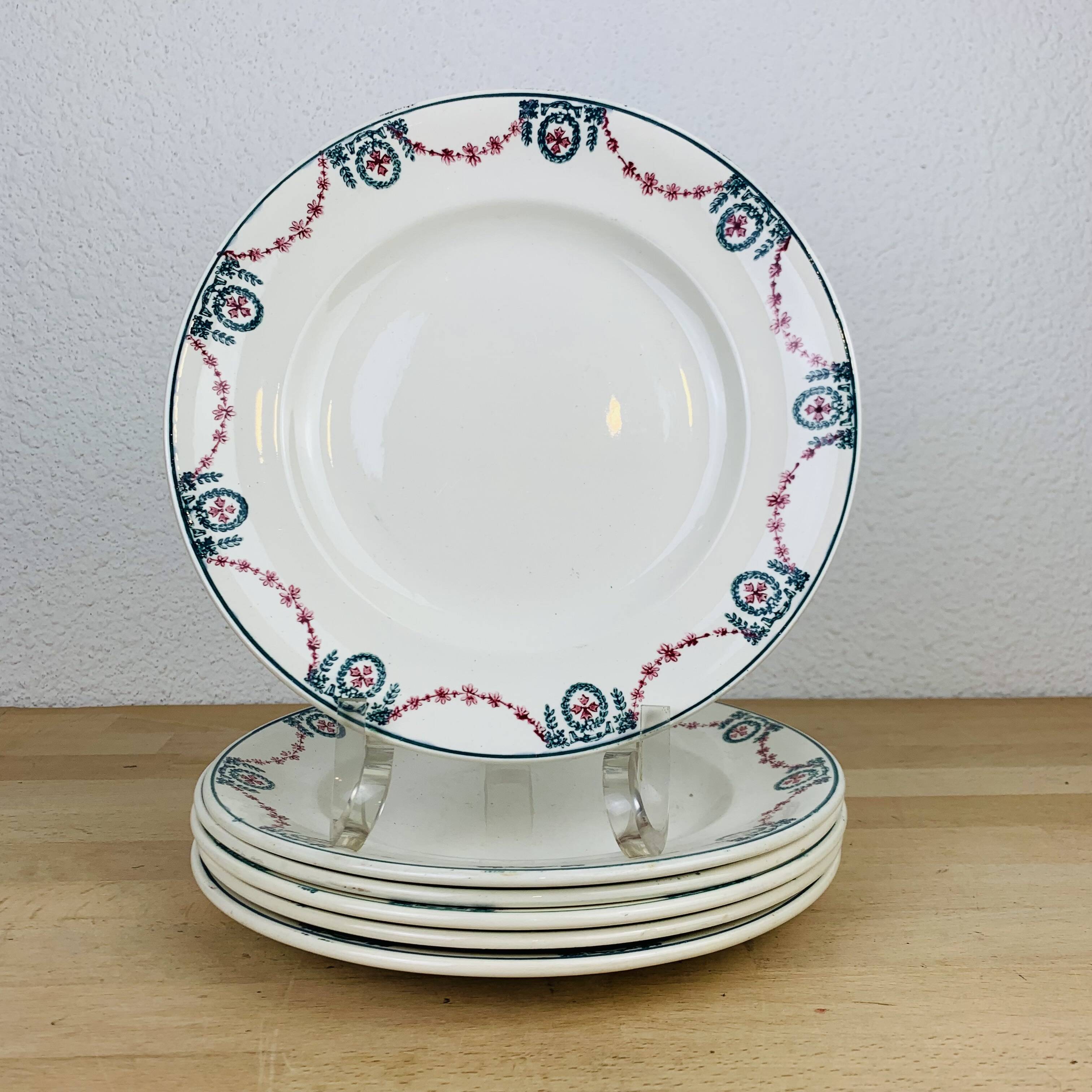 6 iron earth flat plates from Longwy