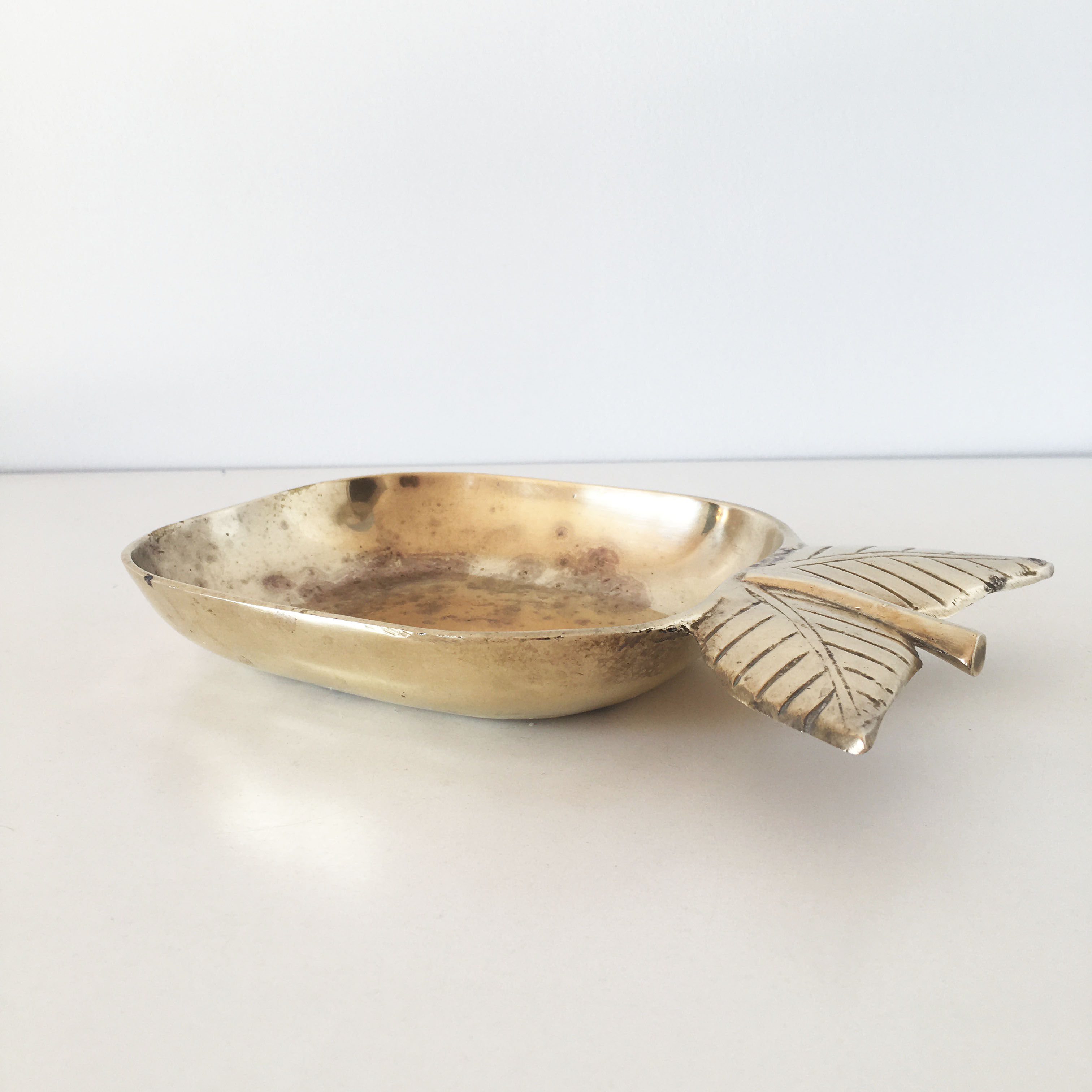 Vintage brass apple trinket bowl