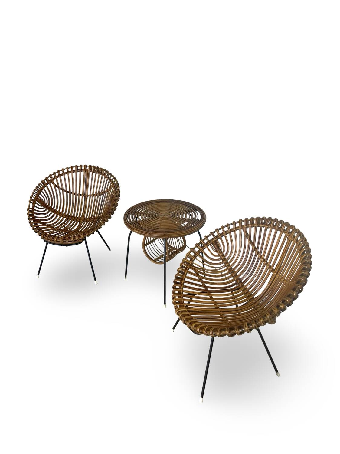 Vintage Rattan Lounge Set, 1960s