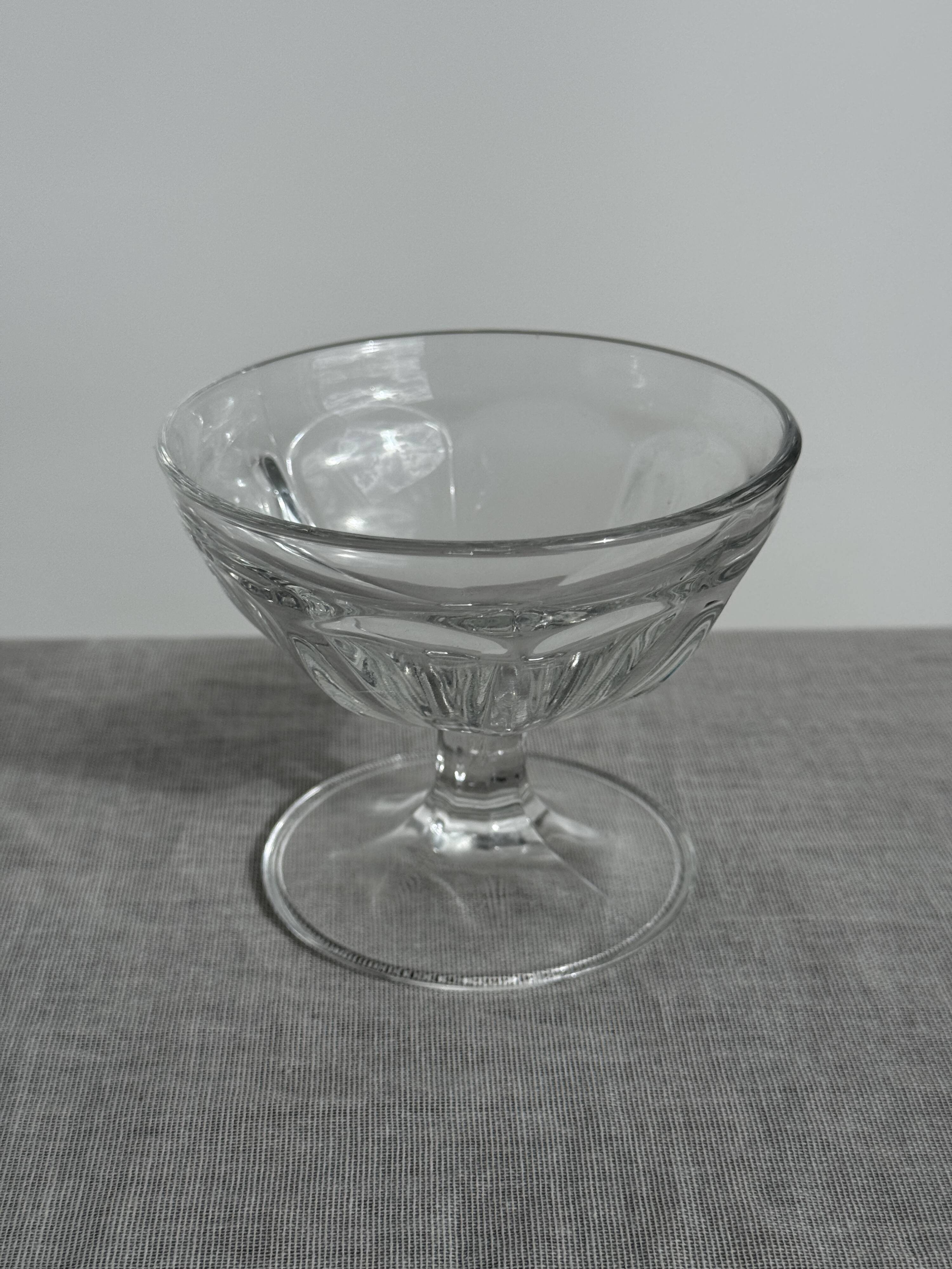 Set of 10 small vintage glass ice cream bowls.