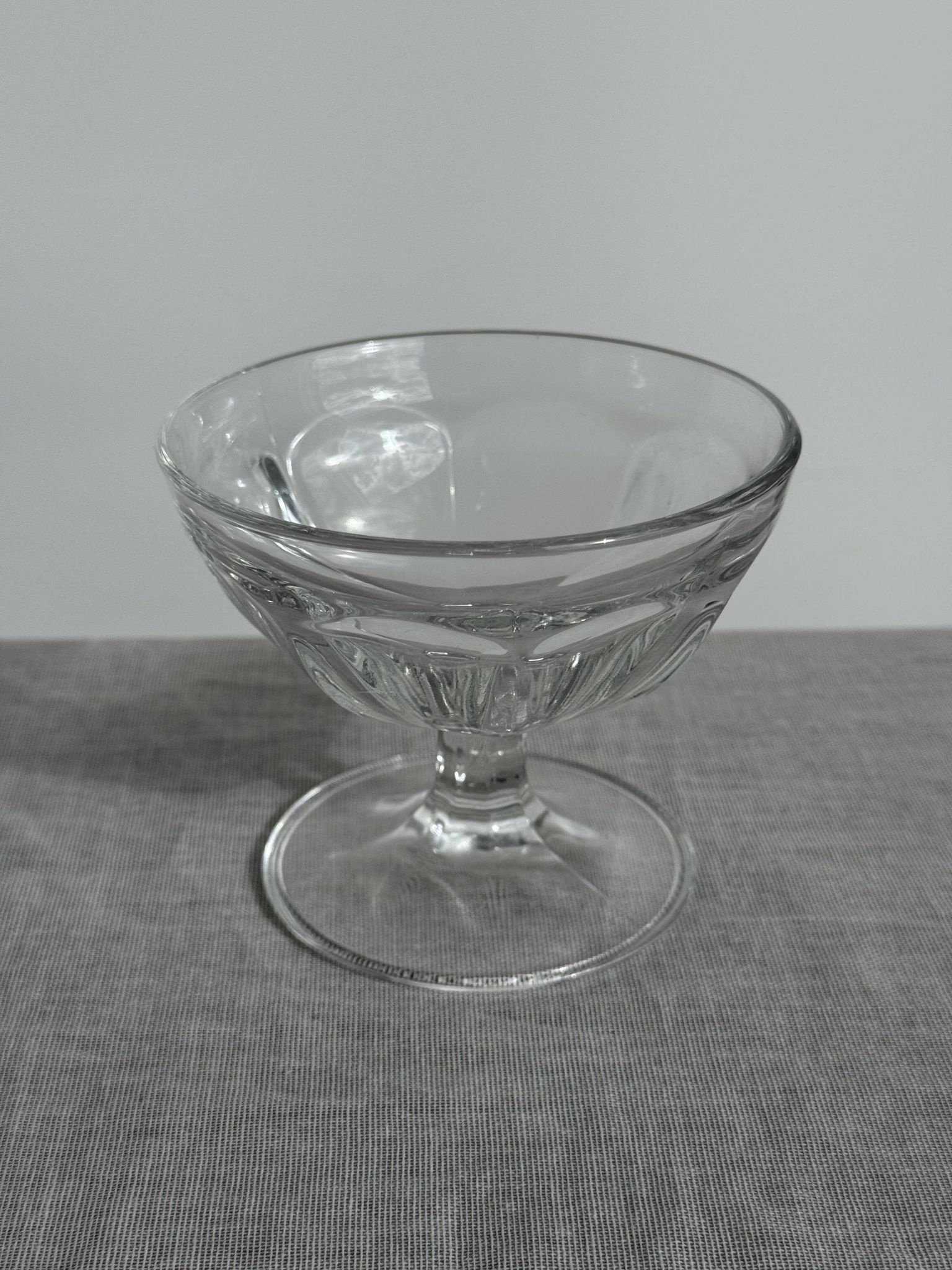 Set of 10 small vintage glass ice cream bowls.