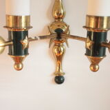 Interesting wall lamp with arrow decoration, modernist, 1950 solid brass
