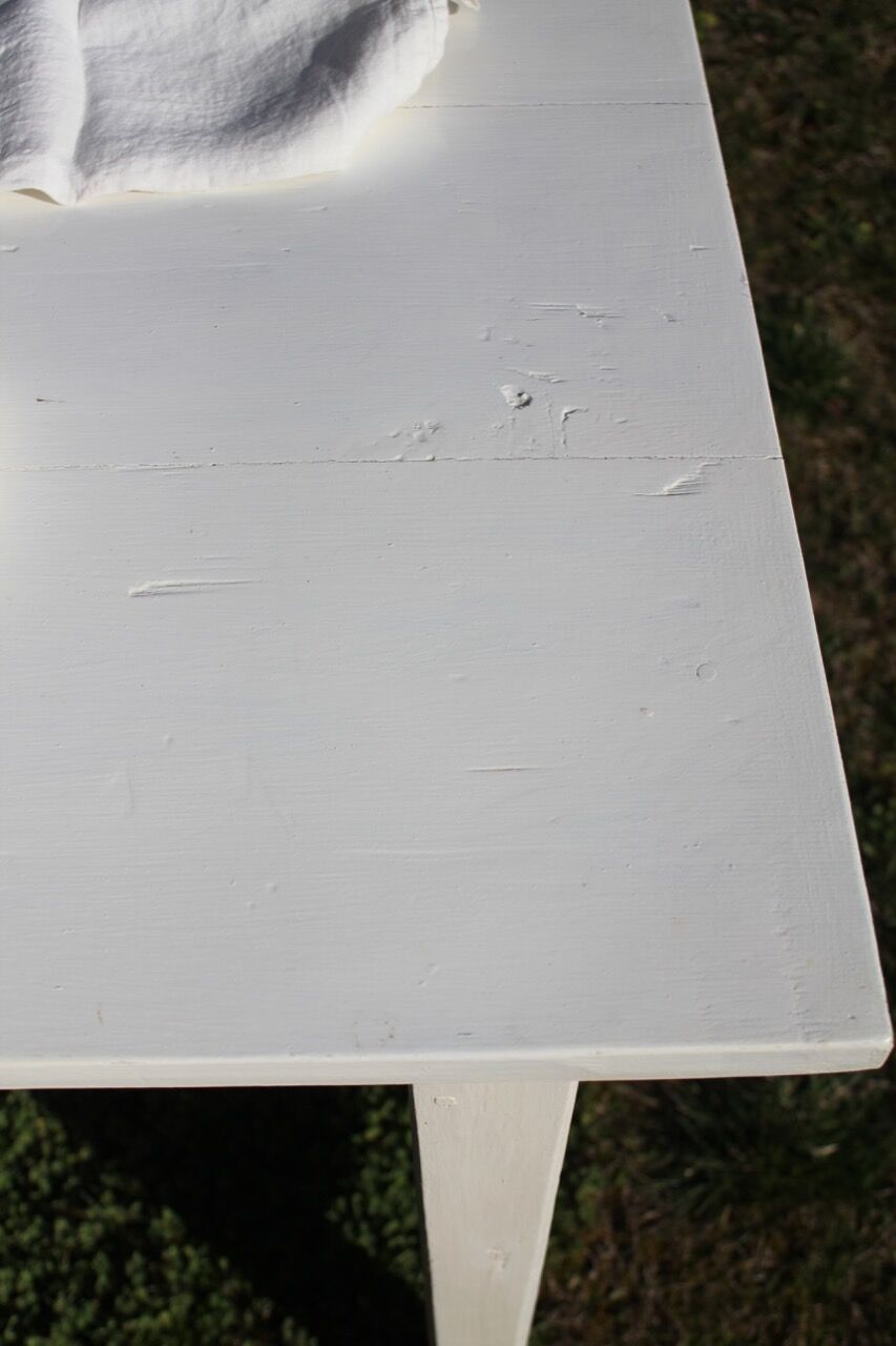 Patina white farm table