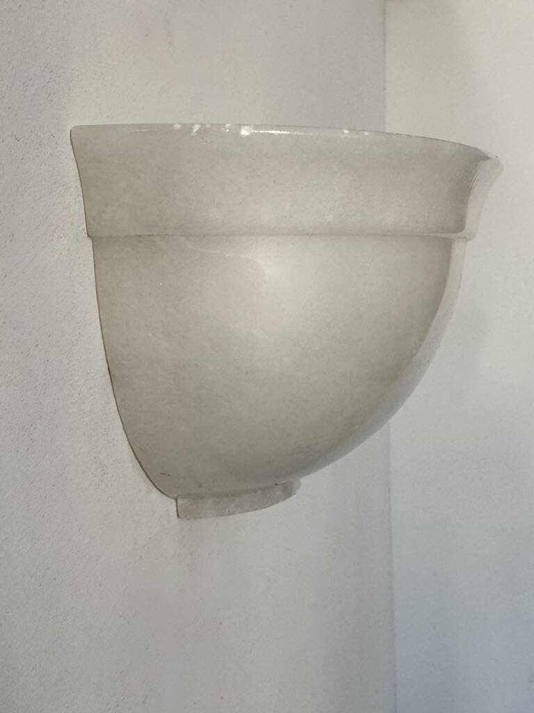 Pair of vintage alabaster wall lights, France, 1970.