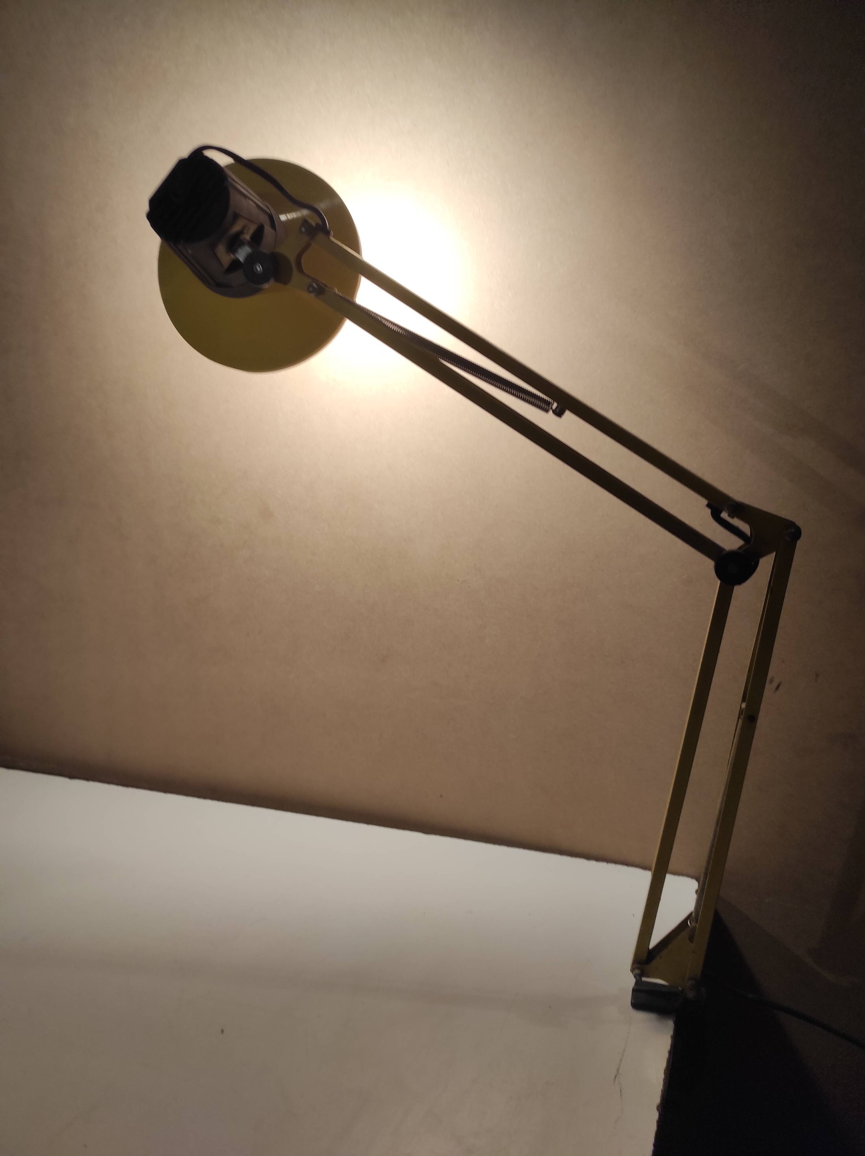 Articulated lamp of architect design vintage Italian 60s yellow