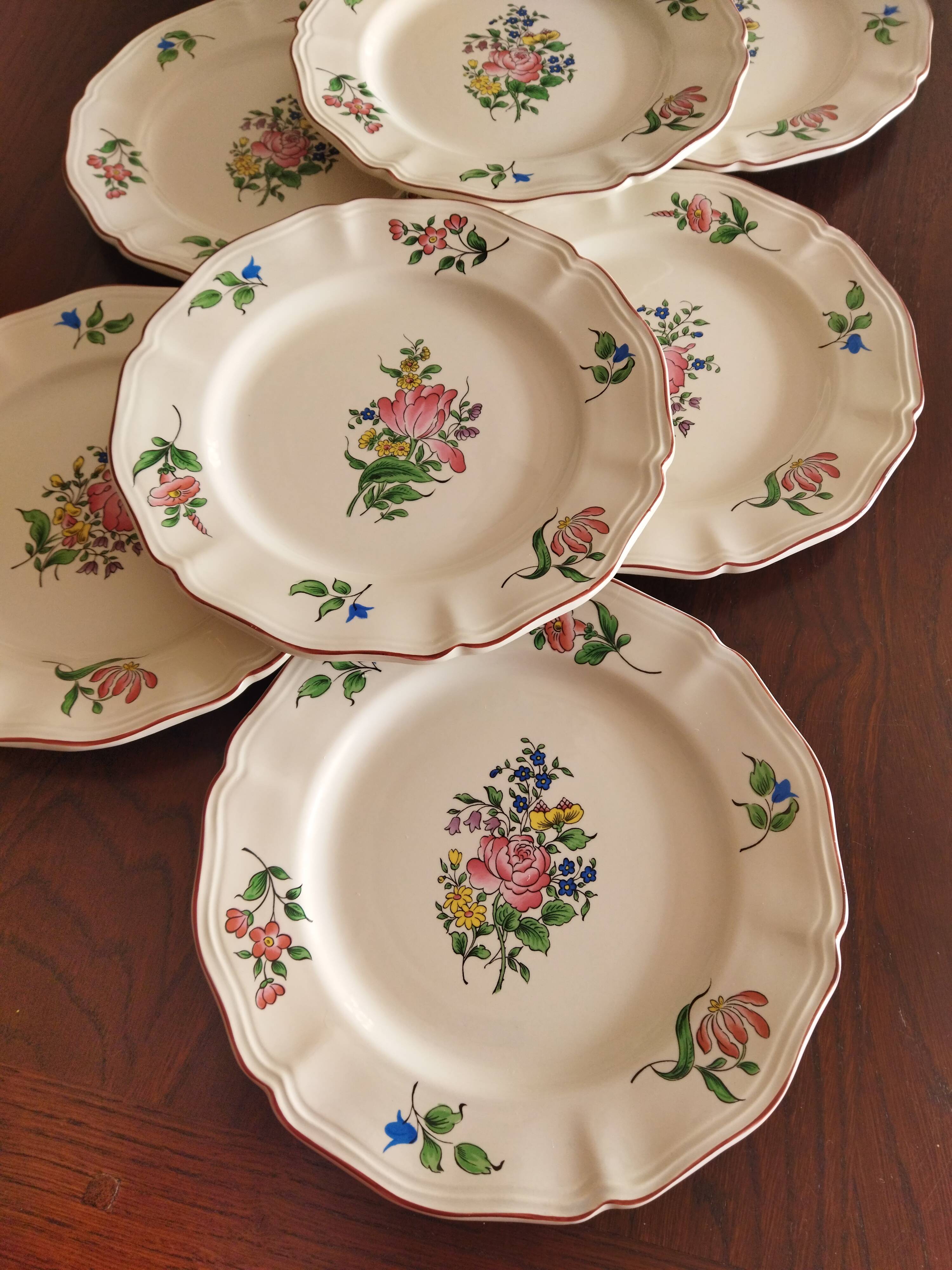 9 dessert plates “Réverbère fin” KG Lunéville