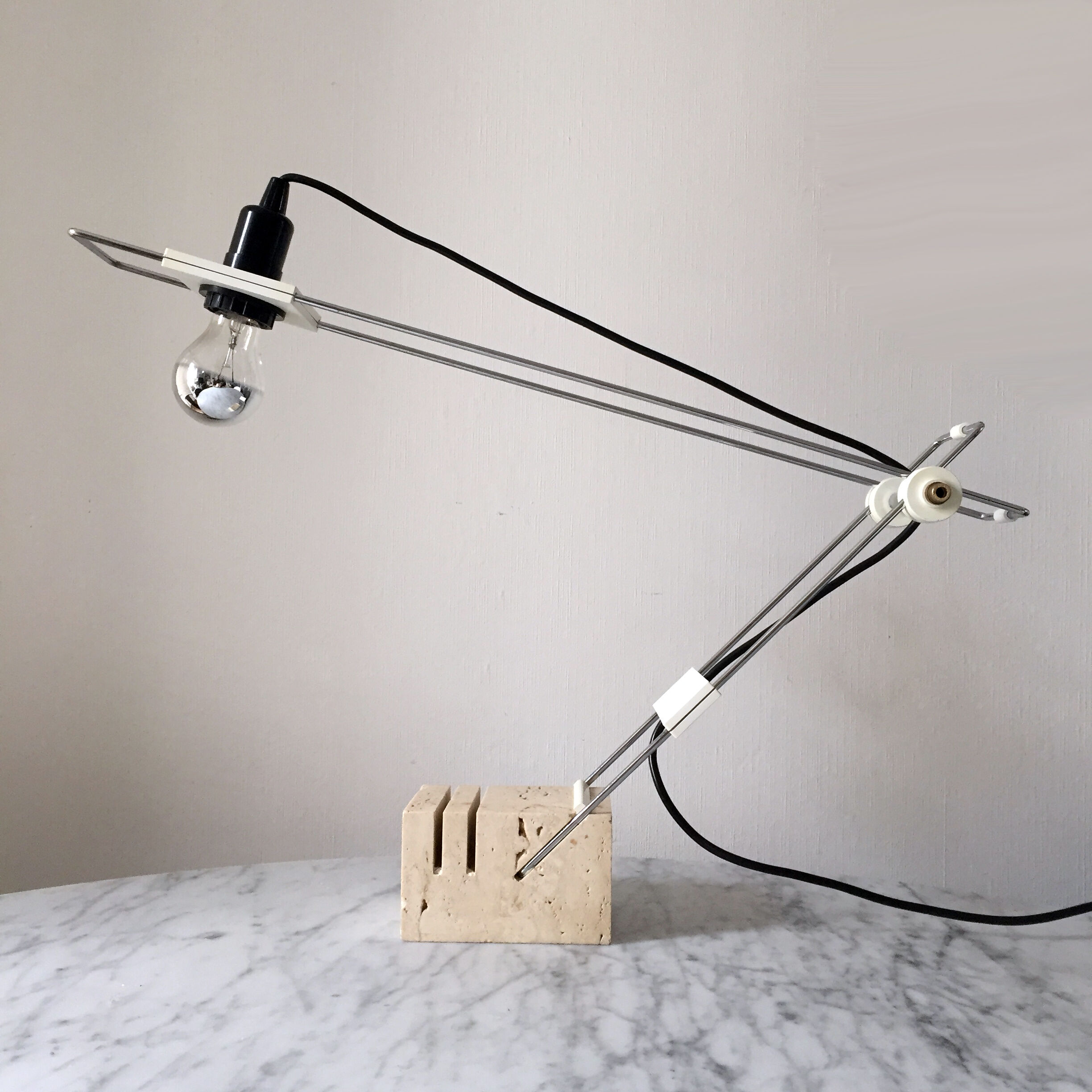 Lampe en travertin par Fratelli Mannelli, Italie, 1970