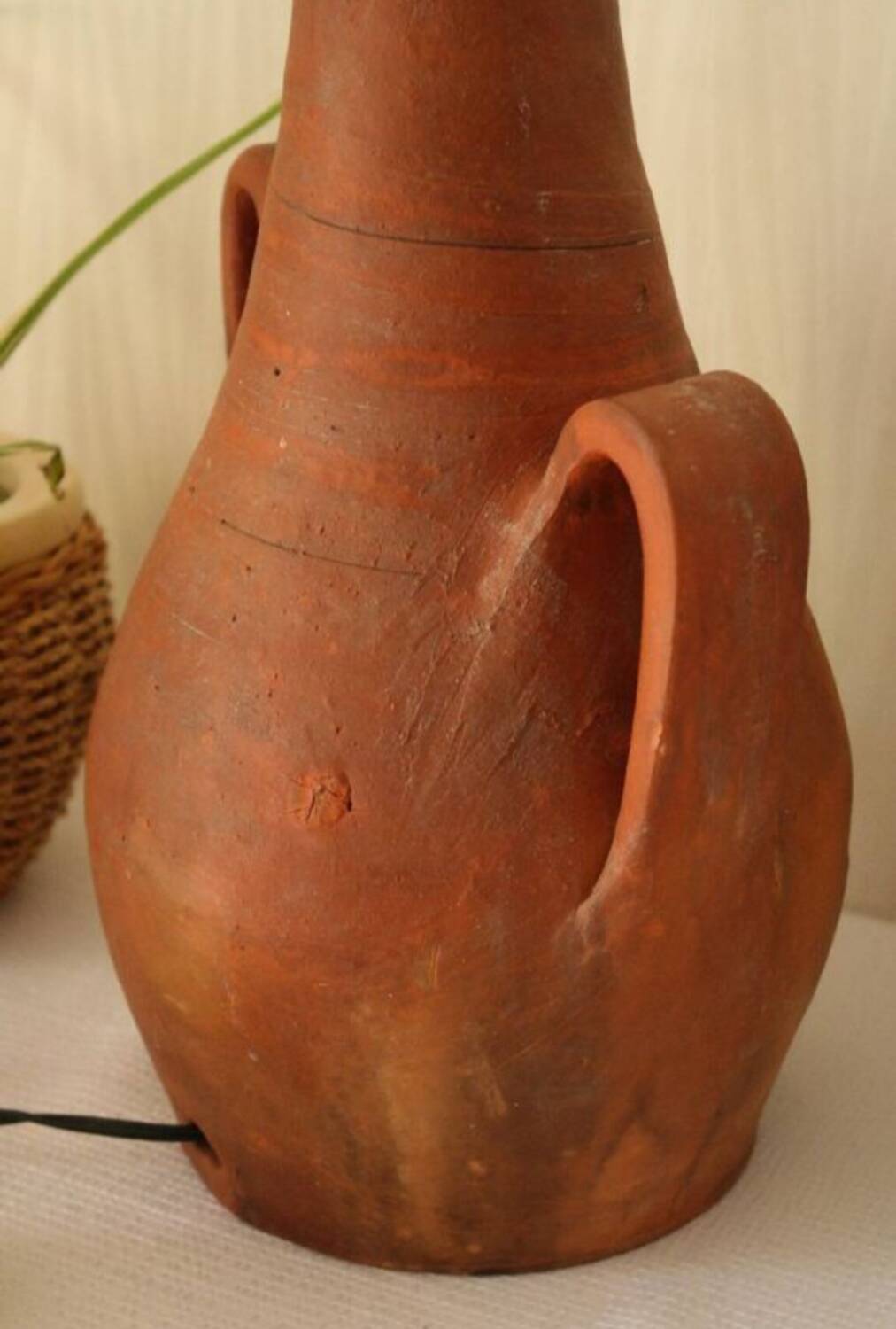 Vintage terracotta lamp base