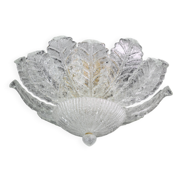 Procida, Murano Clear trasparent Vintage Glass Ceiling Light, 1970s