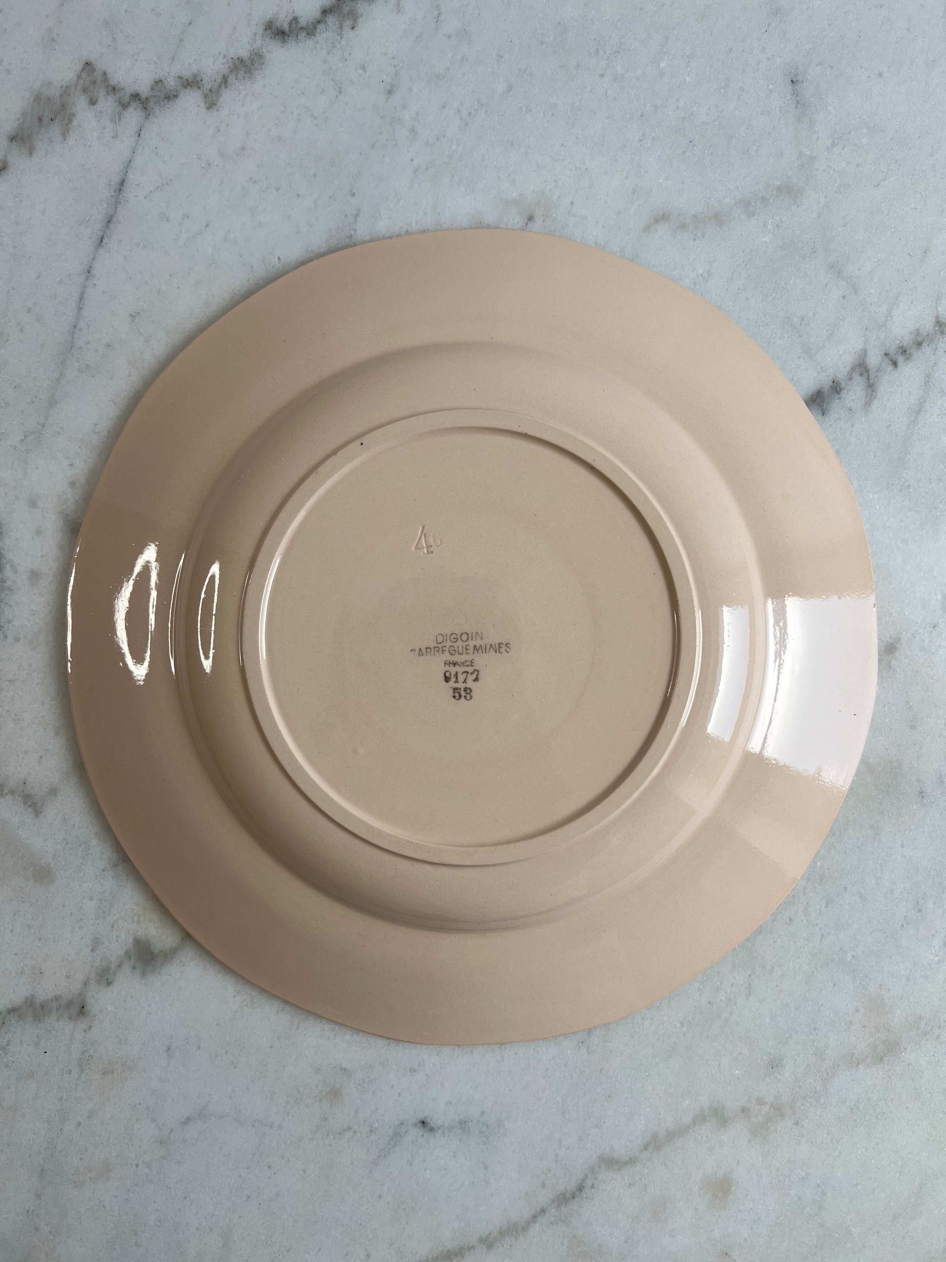 Sarreguemines hand-painted presentation plate