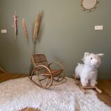 Vintage rattan rocking chair for children