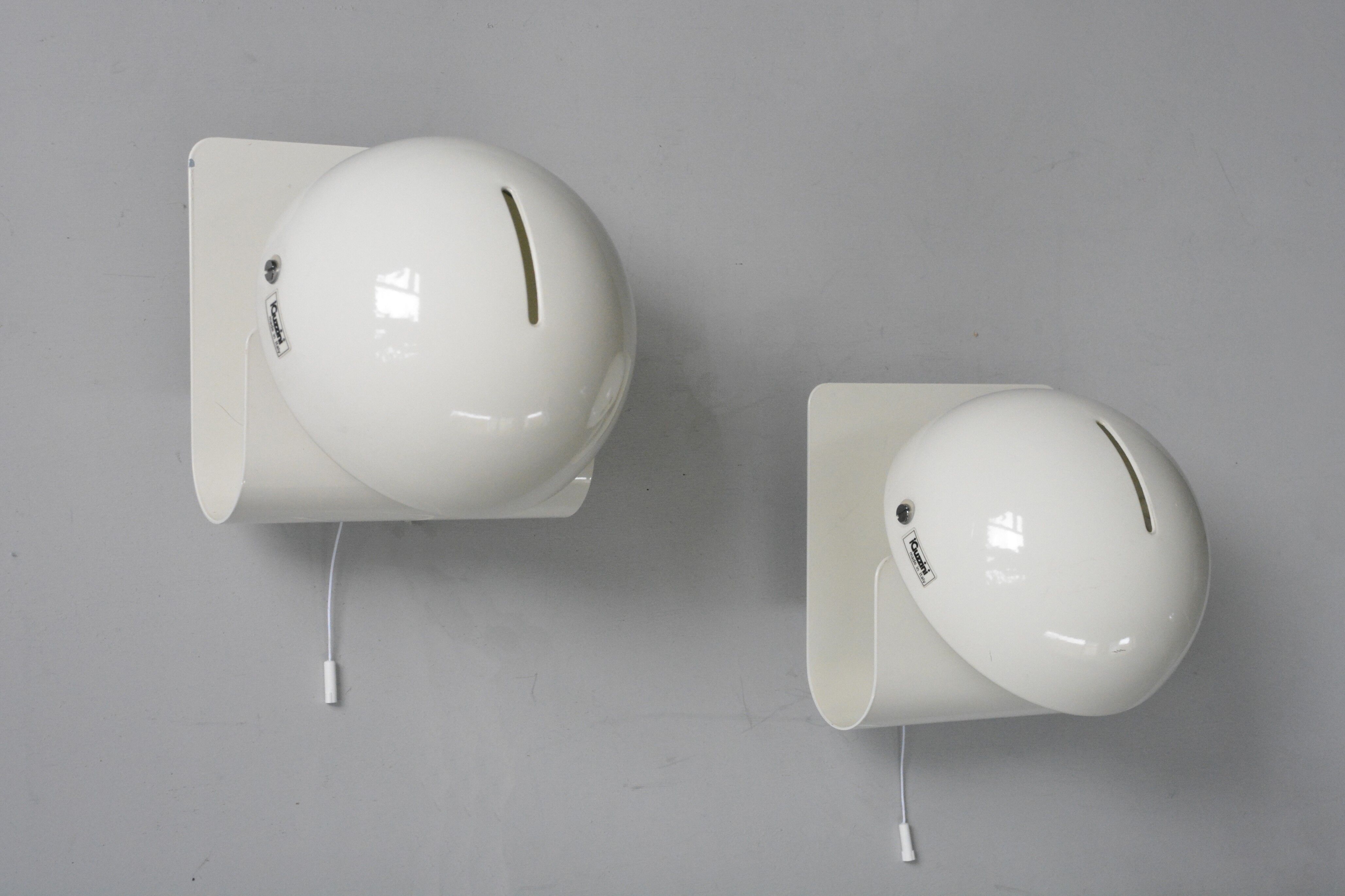 Pair of iGuzzini Bugia wall lamps, Italy 70s