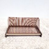 Vinyl holder in wood and fabric