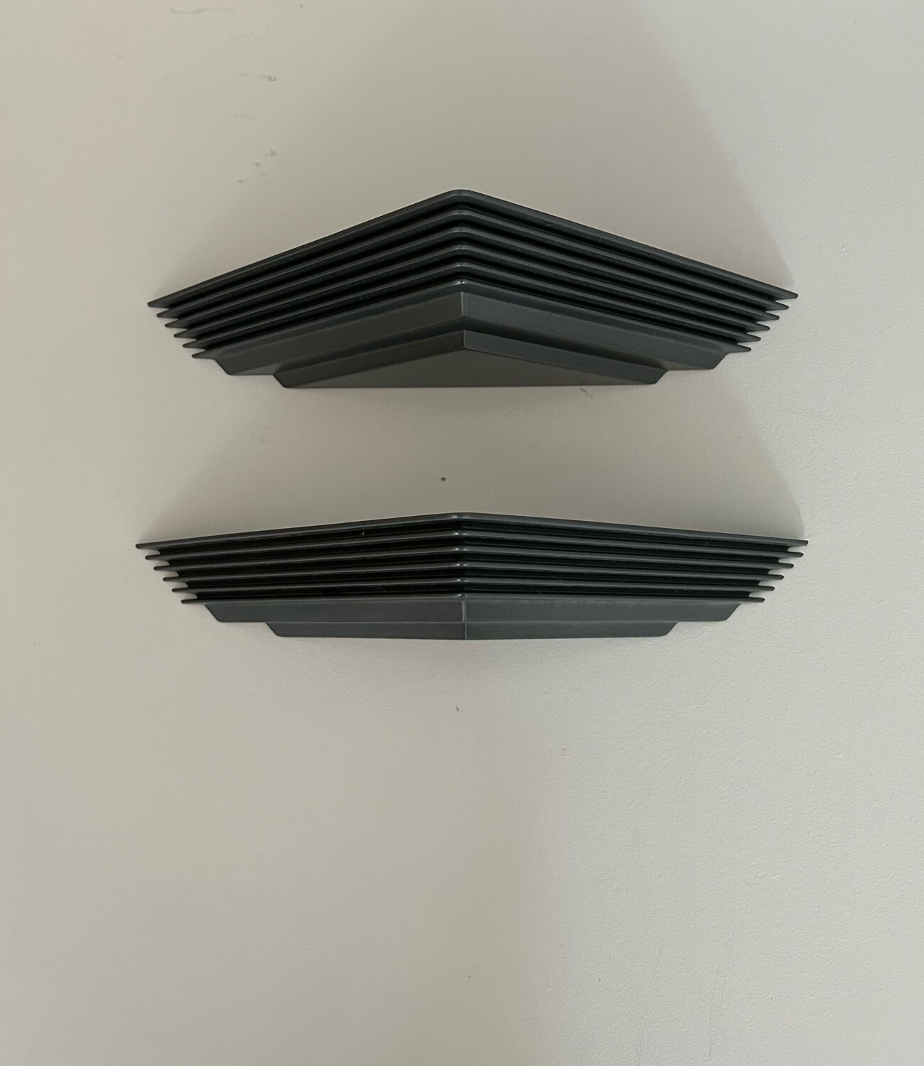 Pair of vintage geometric wall lamps, France 1980