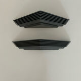 Pair of vintage geometric wall lamps, France 1980
