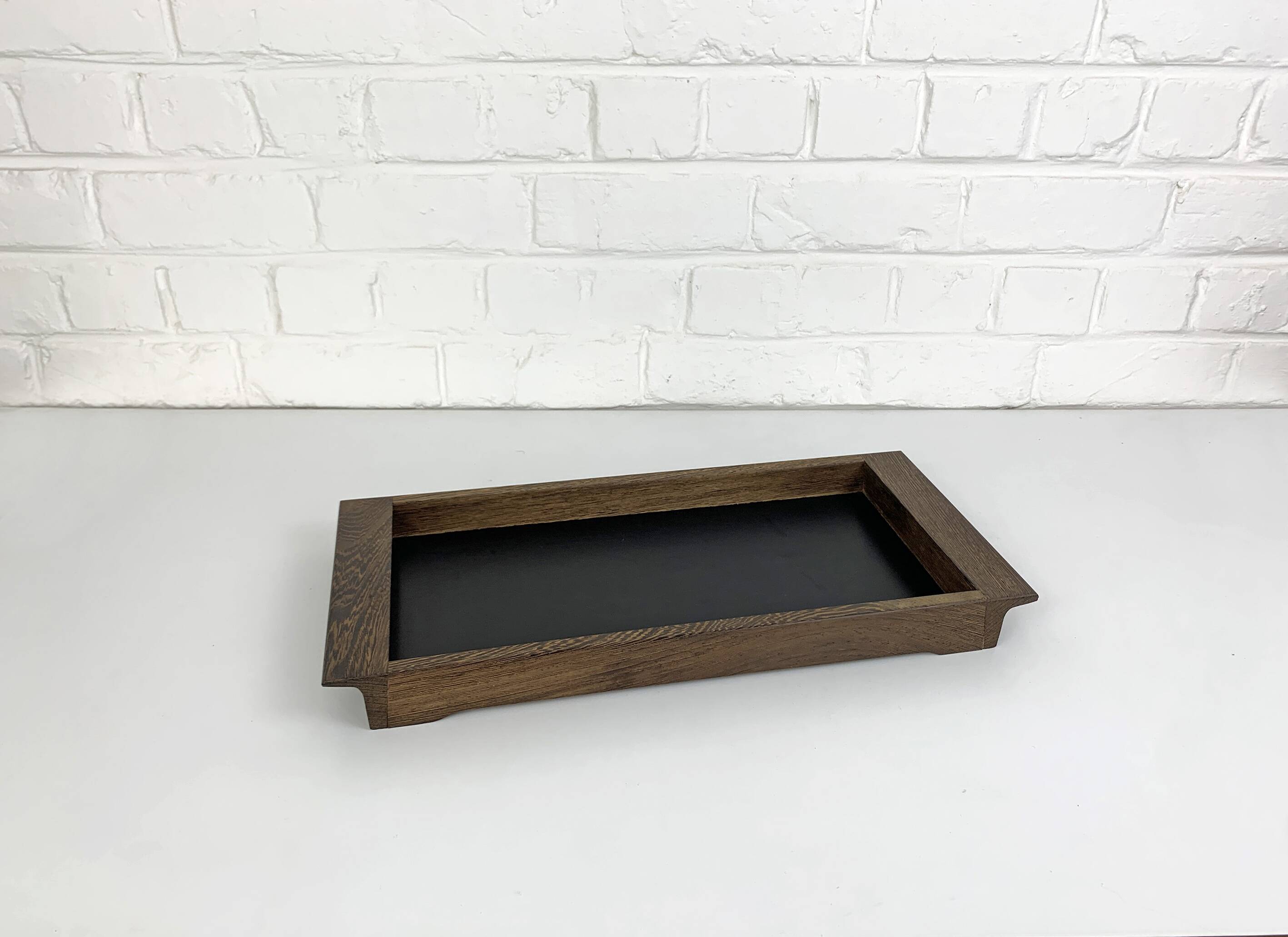 Modernist wenge tray, Henning Seidelin for Voss, Denmark, 1960