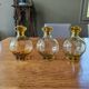 Set of 3 Art Deco yellow glass carafes