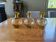 Lot de 3 carafes art déco en verre jaune
