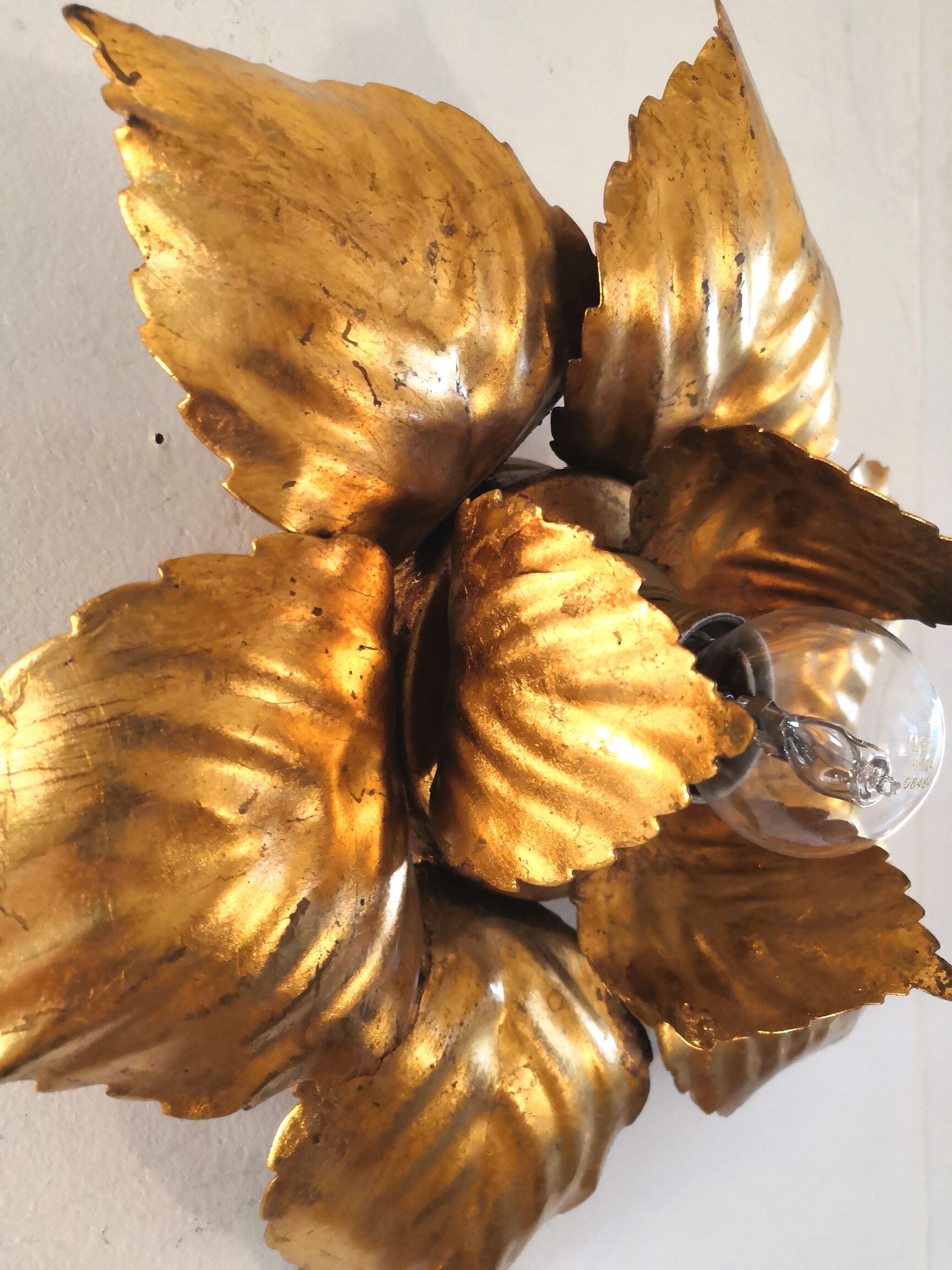 FL wall lamp in gilded metal design 70s
