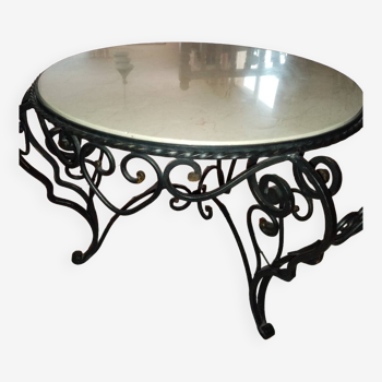 Wrought iron coffee table.