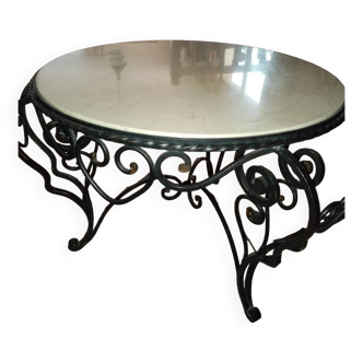 Wrought iron coffee table.