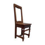 Chaise escabelle en bois Louis XIII