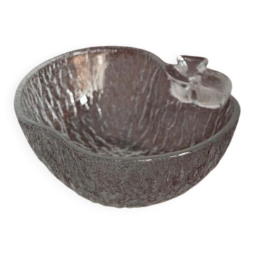 Assiette décorative en verre transparente en forme de pomme vintage milieu du siècle, Italie, 1960s