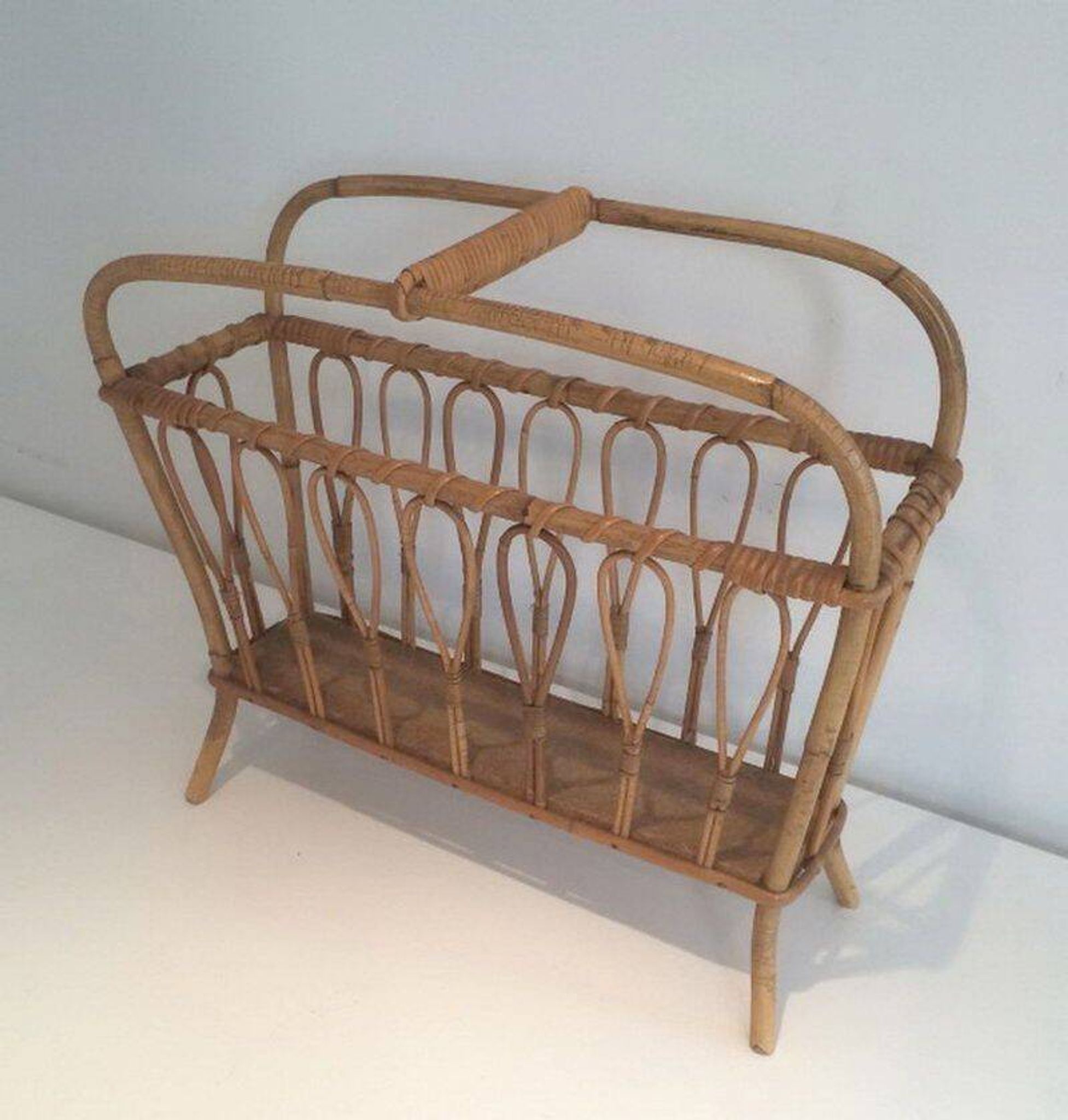 Rattan magazine rack