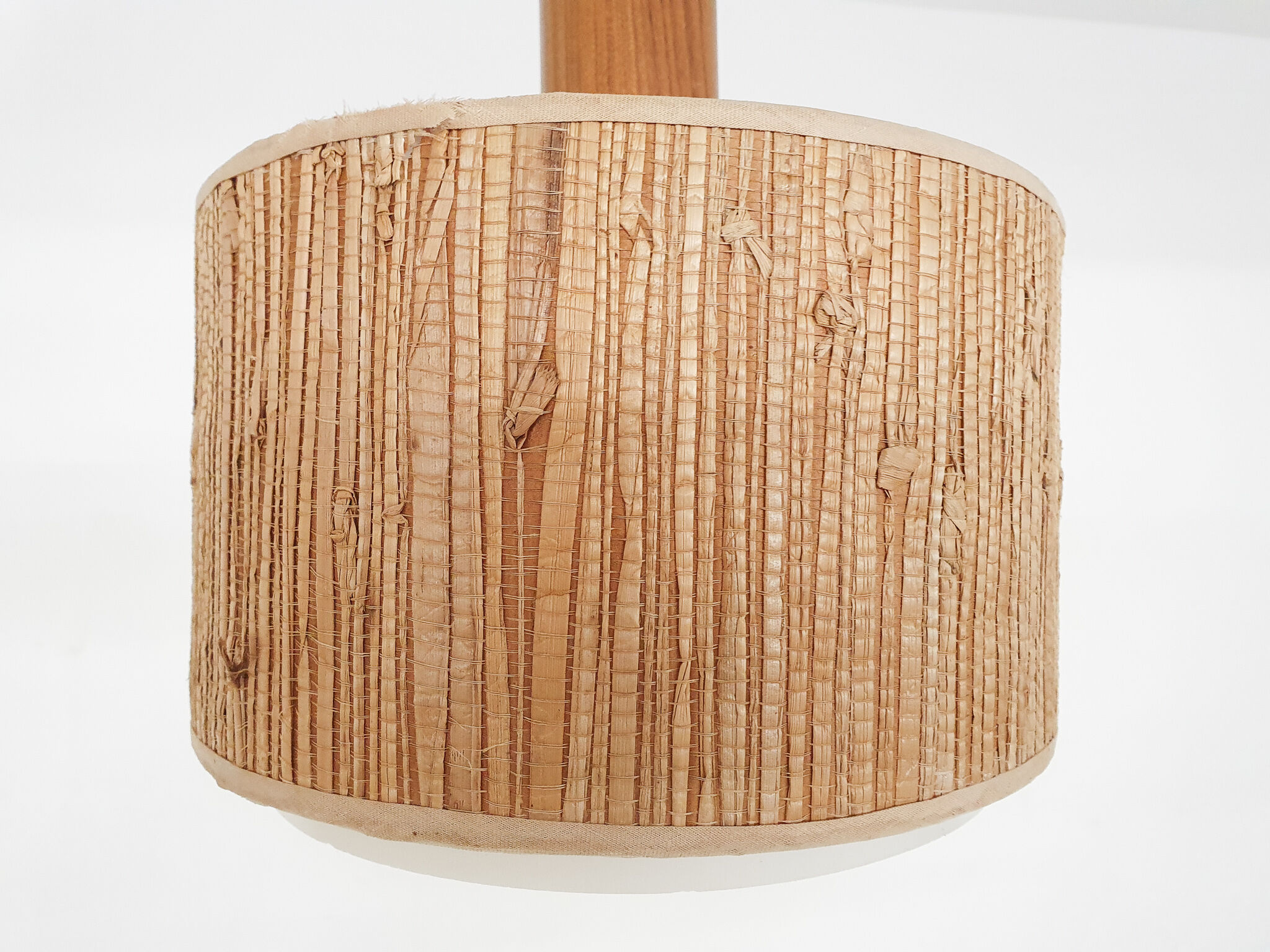 Scandinavian modern rattan pendant light, 1960's