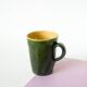 Set of 4 green mugs in glazed stoneware, ceramic, 1970