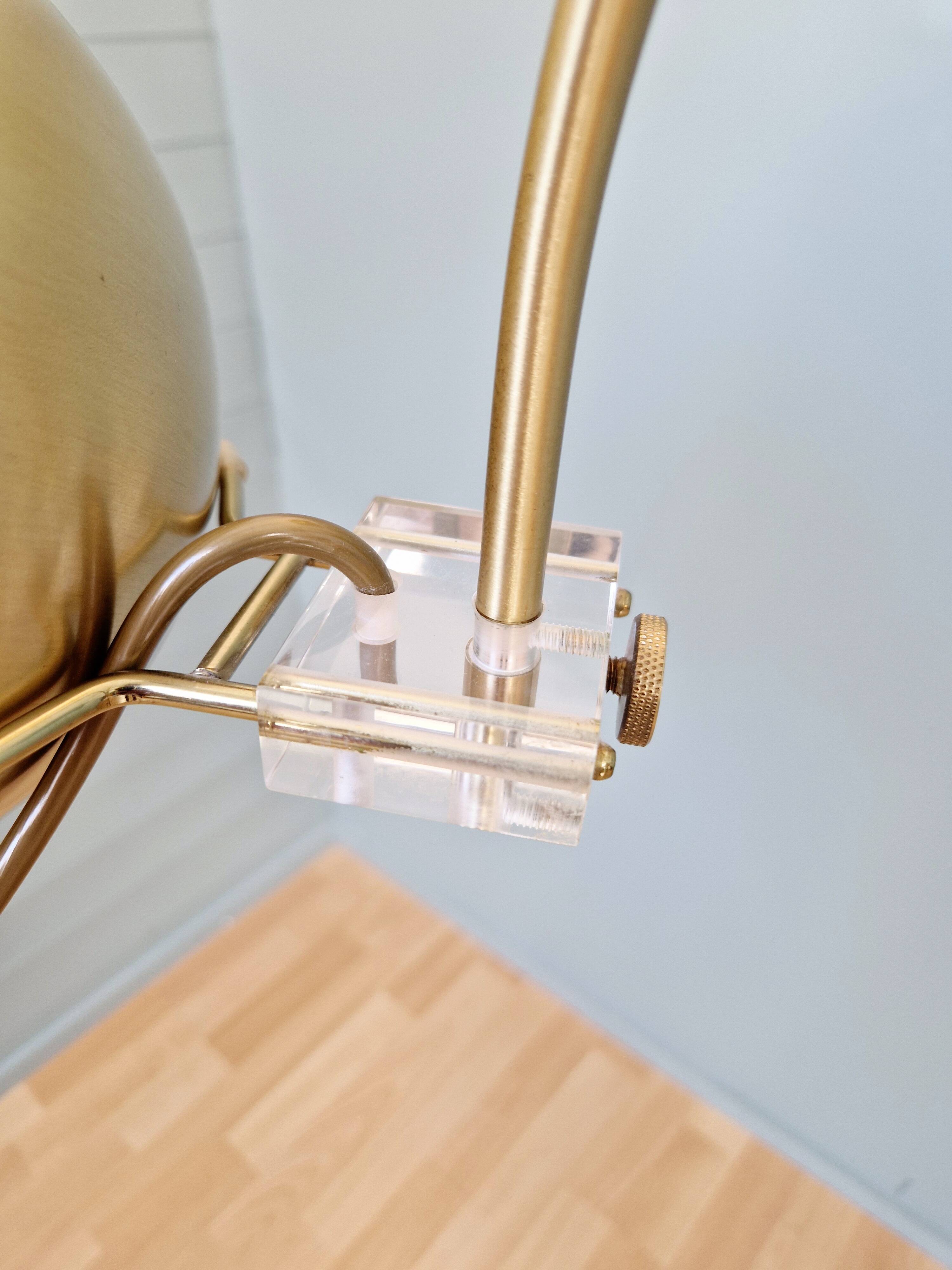 Eyeball double arc floor lamp in brass, GEPO (Netherlands), 1970s