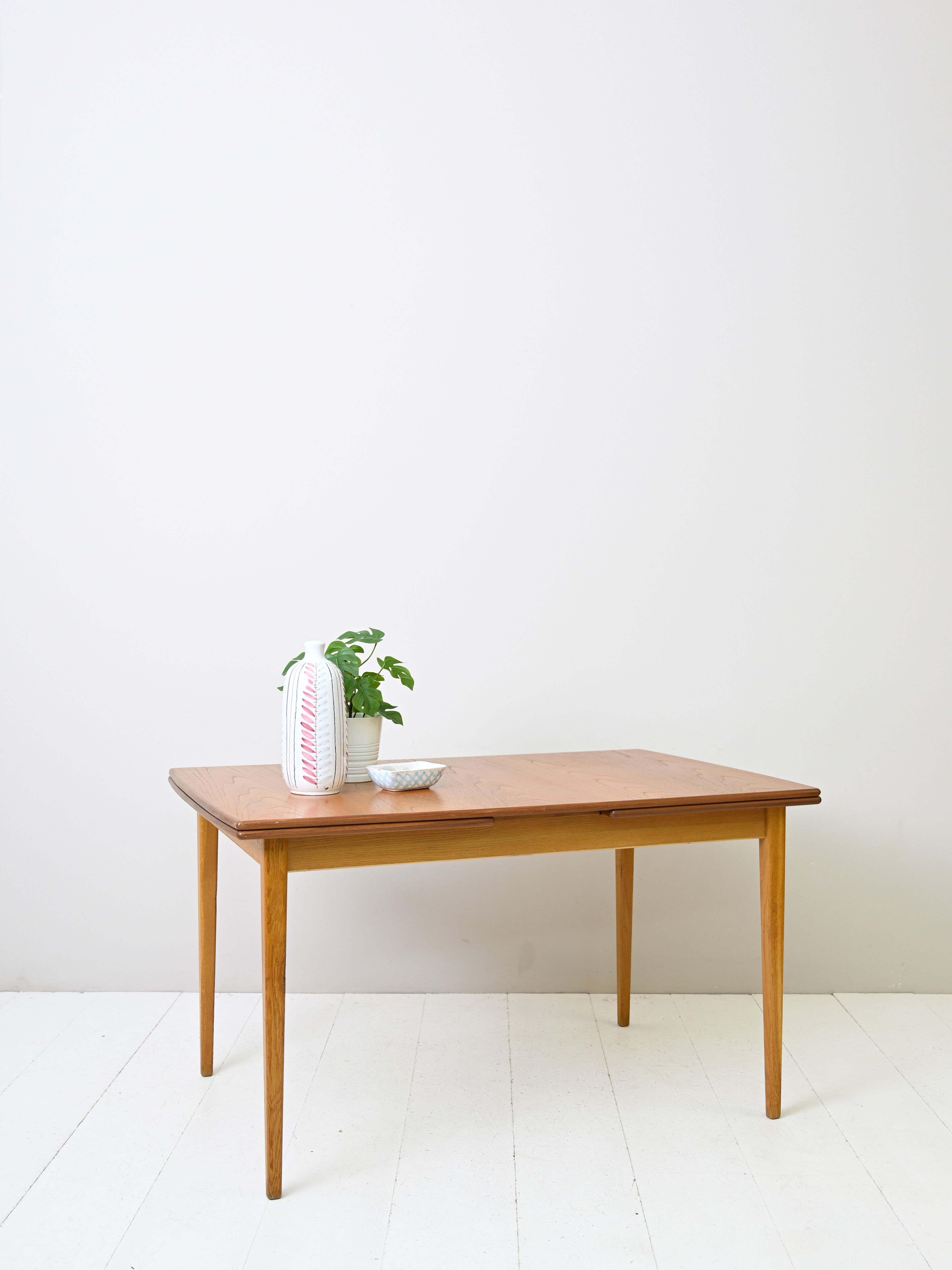 1960s Scandinavian rectangular extendable teak table