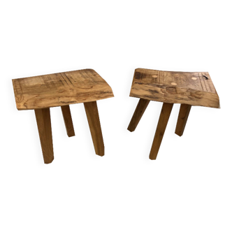 Pair of oak stools