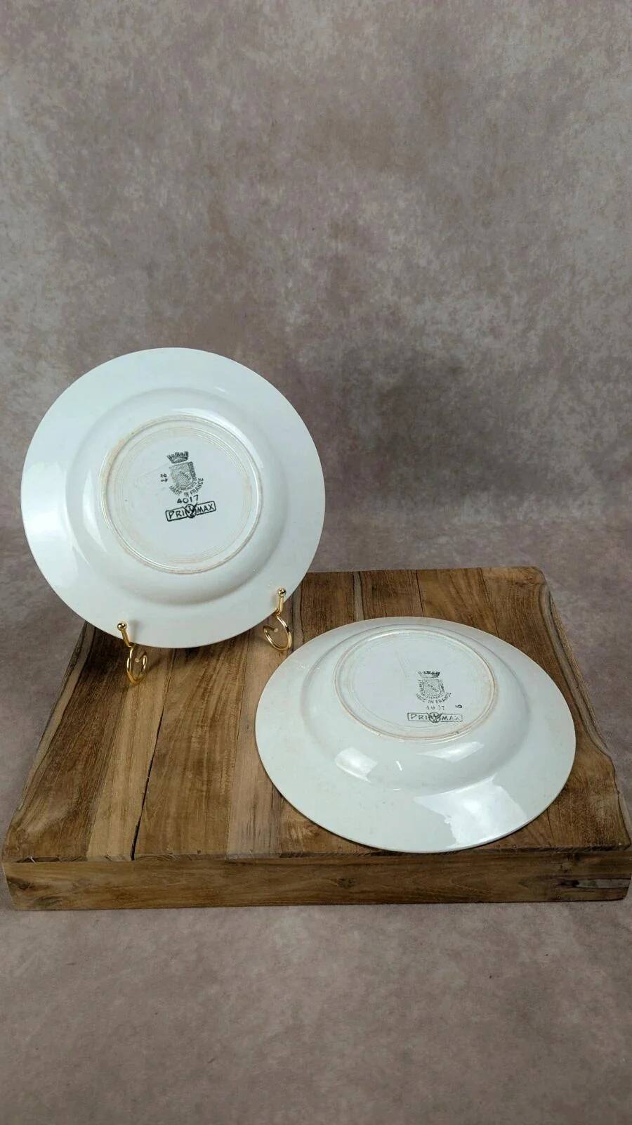 Set of 2 antique deep plates Saint-Amand – Primax