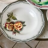 Set of 6 mismatched hollow plates Salins, Digoin Sarreguemines model "Agreste" and Moulin des