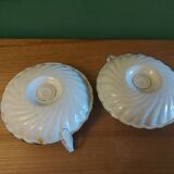 Pair of enamelled candle holders