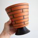 Vintage terracotta ceramic diabolo planter / flower pot