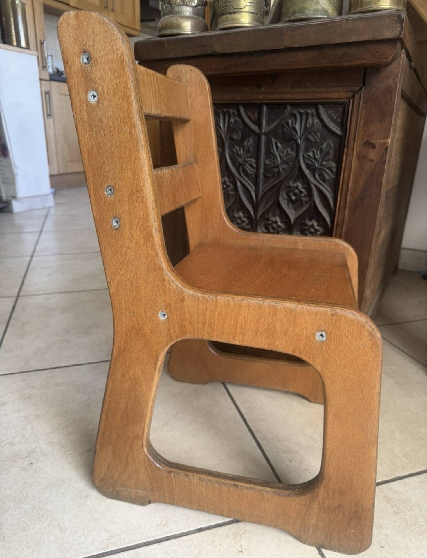 Vintage wooden children's sled chair – 60s/70s design furniture