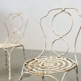 Ensemble de deux chaises de jardin sculpturales françaises