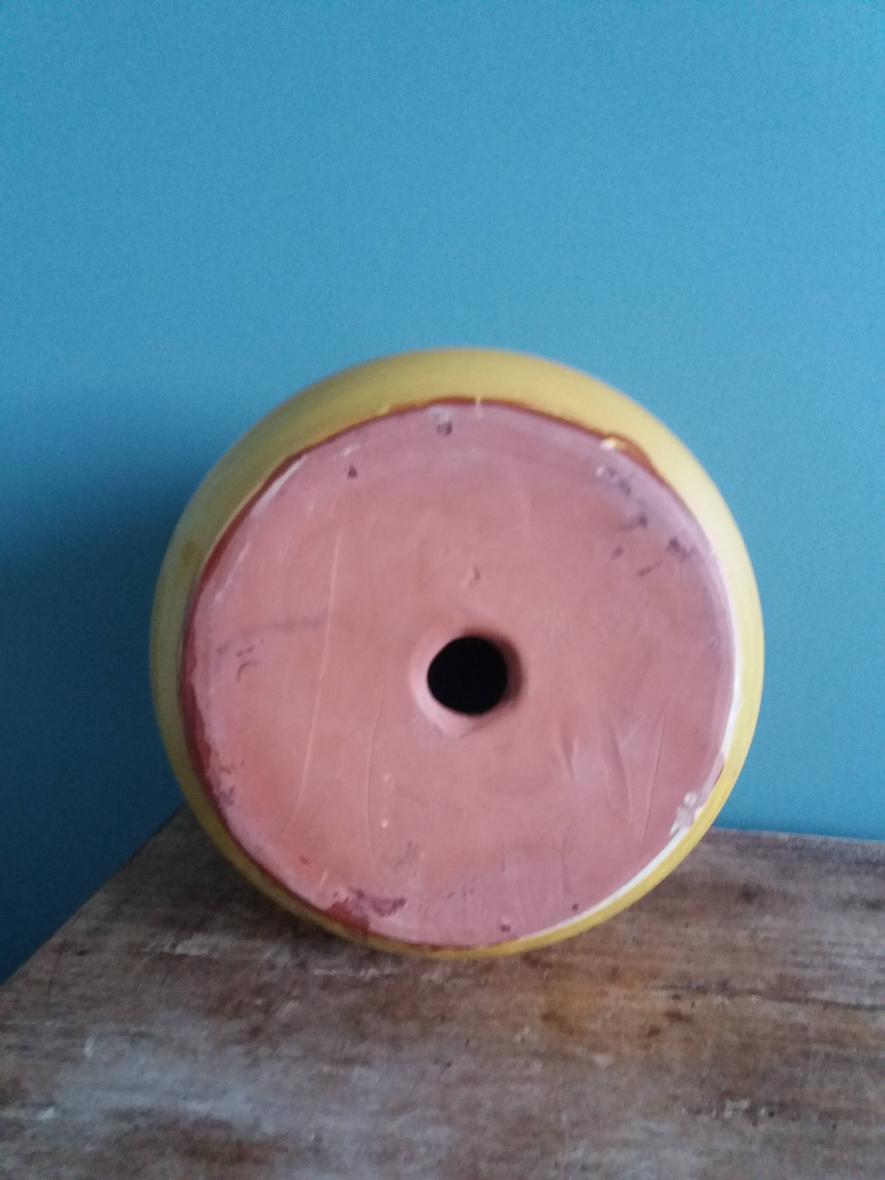 Planter, glazed terracotta flower pot, Provençal pottery